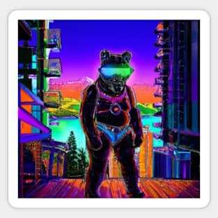 Cyberpunk Tahoe Bear Sticker